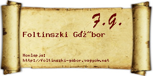 Foltinszki Gábor névjegykártya